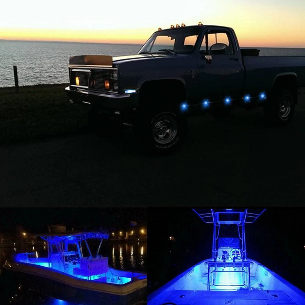20X 3/4" Round LED Marker Side Clearance Bullet Lights Truck Trailer 12V Blue 6B93BC-57