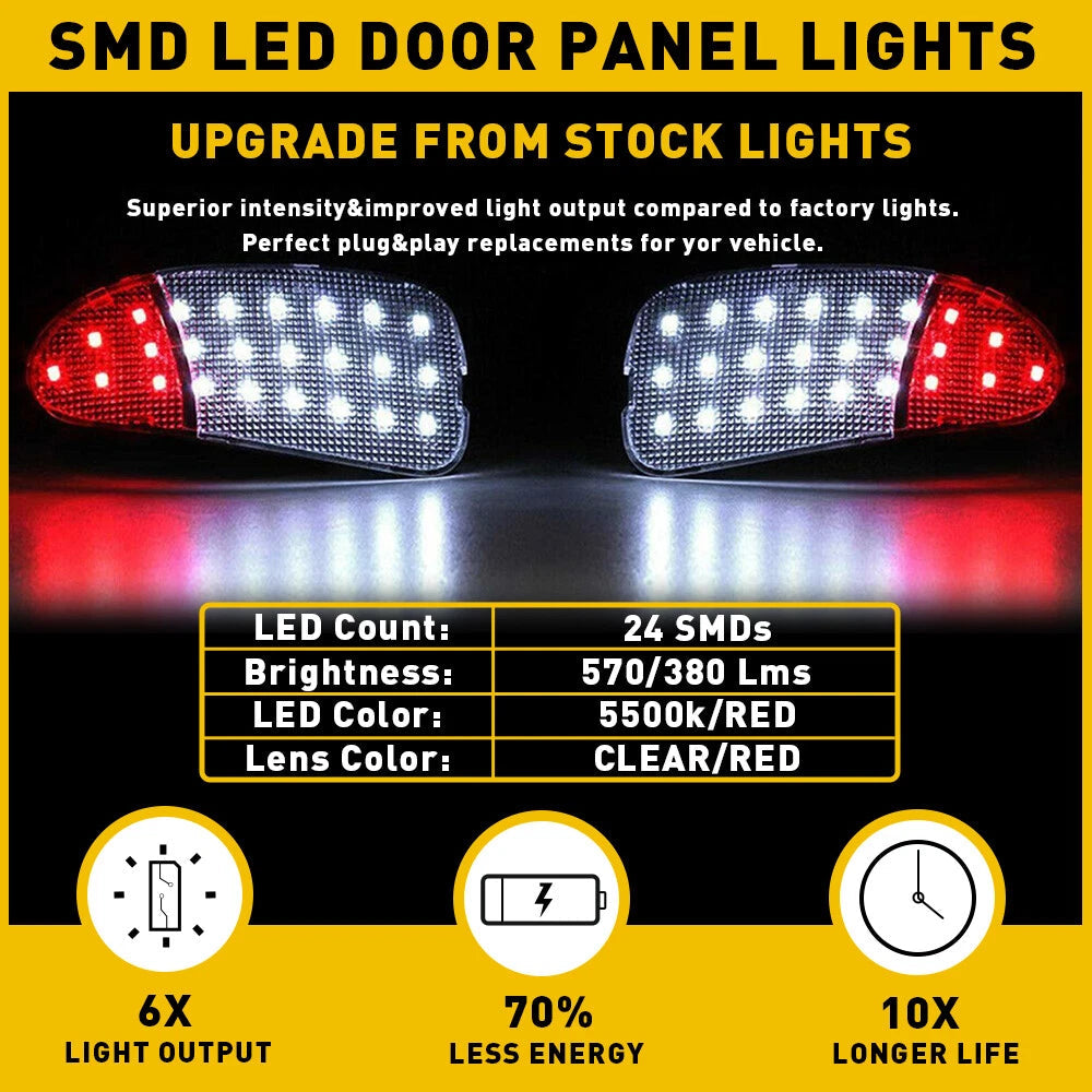 2pcs 24-LED Panel Door Courtesy Interior Light For Lamp Ford 1997-2003 F150 F250 6B93BC-57