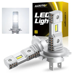AUXITO H7 LED Headlight Bulbs High Low Beam 6500K Bright White CANBUS Q10 EOA AUXITO