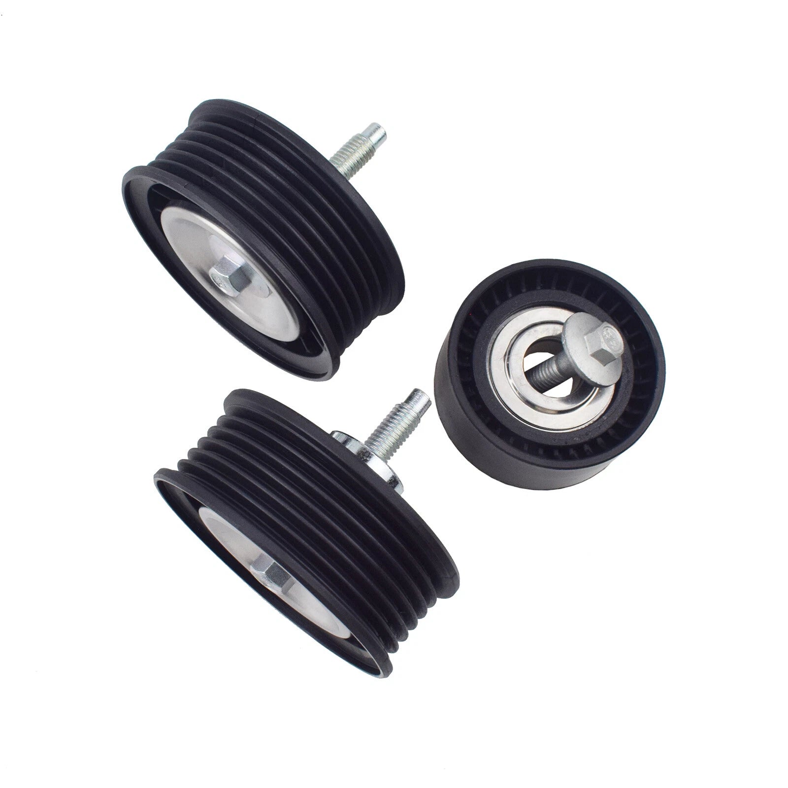 Lower Upper Belt Idler Pulley Set 3PCS LR028879 for Range Rover Evoque LR028878 6B93BC-57
