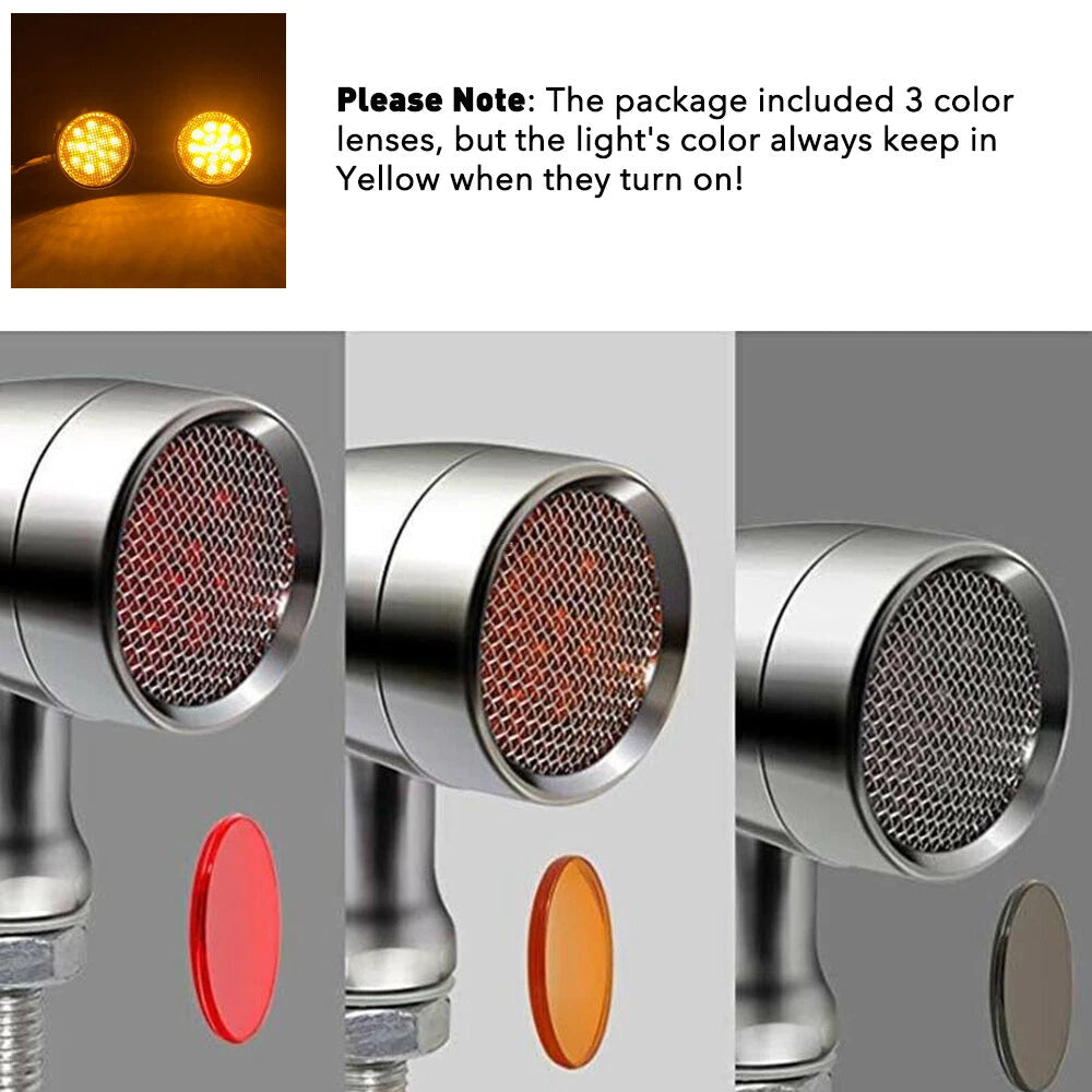 Motorcycle Turn Signals Indicator Blinker Lights Amber Bullet For Suzuki EOA 6B93BC-57