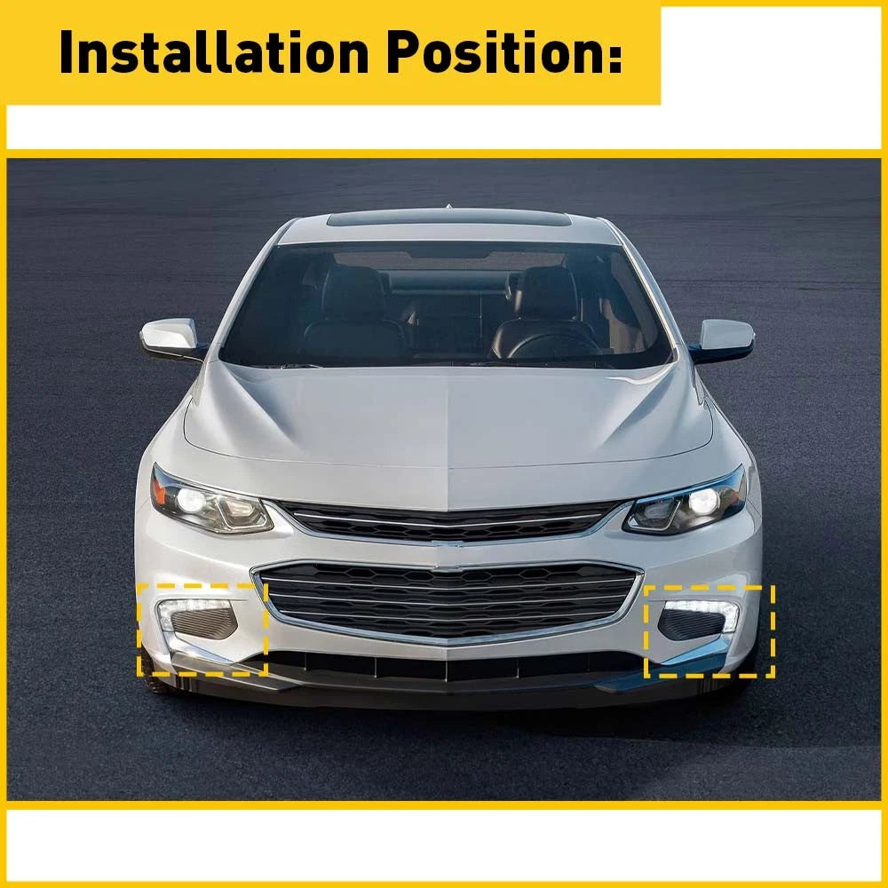Chrome Front Bumper Fog Light Lamp Cover Trim for Set Chevrolet Malibu XL 16-18 6B93BC-57