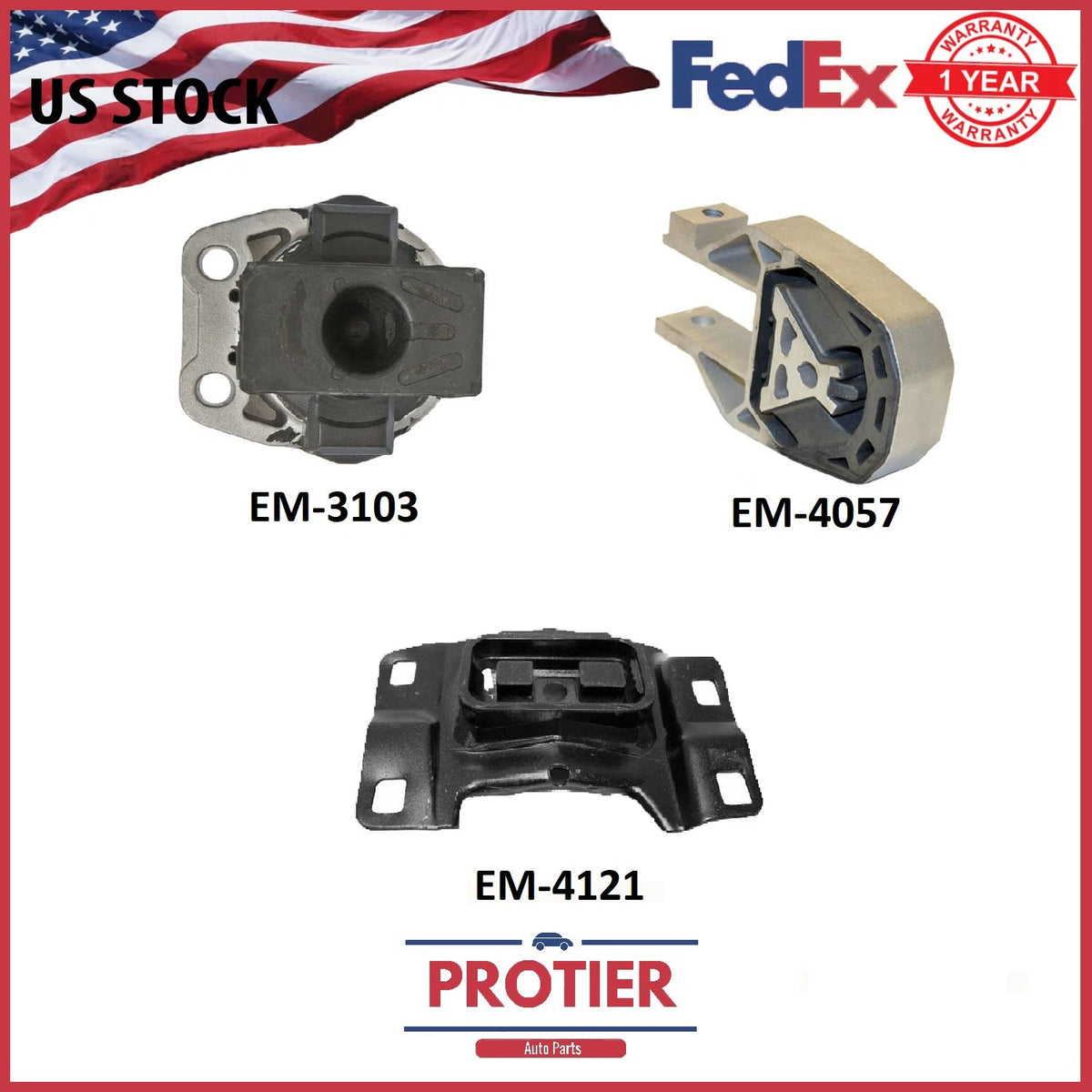 Engine & Trans Mount Set for 2012-2013 Ford Focus 2.0L Auto 6B93BC-57