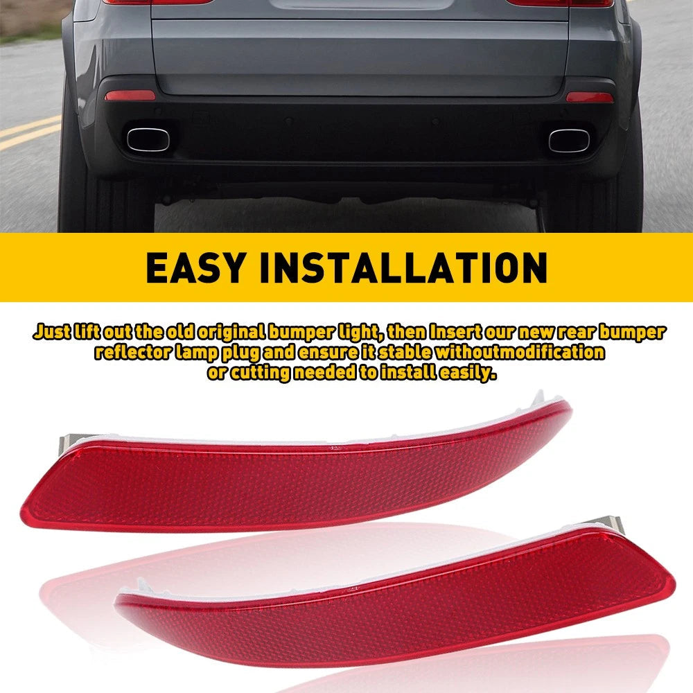 2pcs Rear Bumper Reflector Tail Light Lamp Case LH RH For 2007-2013 BMW X5 E70 A 6B93BC-57