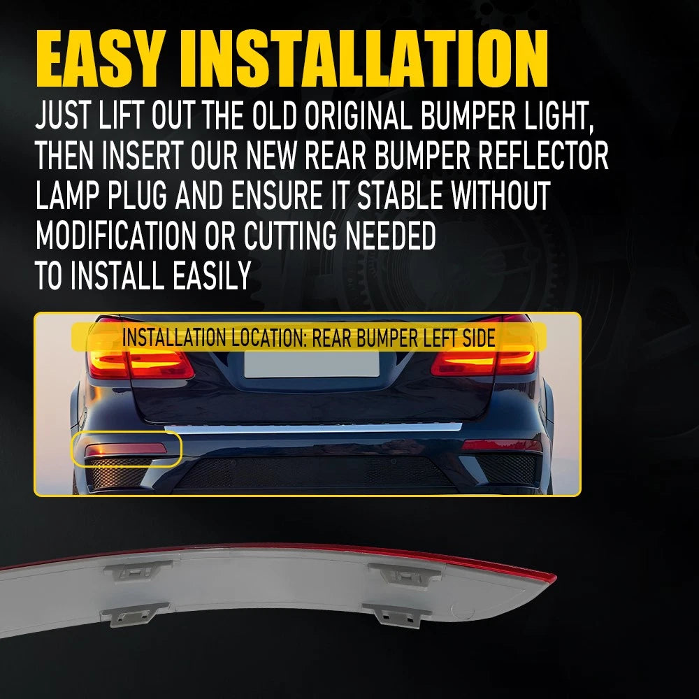Rear Left Bumper Reflector For 13-16 Mercedes Benz GL450 GL500 1668200374 EOA 6B93BC-57