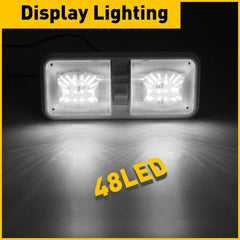 Universal LED Car Vehicle Interior DOUBLE Dome Light Roof Ceiling Lamp White 12V 6B93BC-57