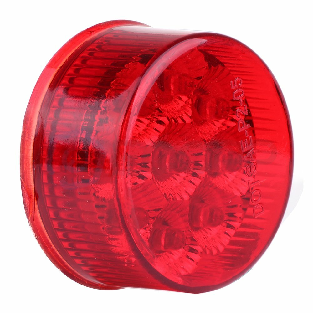 20x 2 inch Red Round 9 LED Side Marker truck trailer Turn Tail Light universal 6B93BC-57