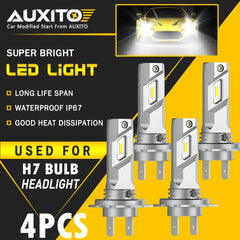 4x H7 LED Headlight Bulb Kit High Low Beam 80000LM Super Bright 6500K White E4EA 6B93BC-57