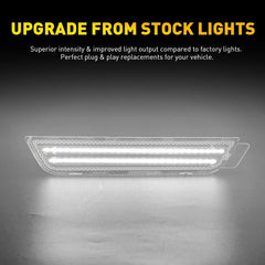 [WHITE LED] Front&Rear Fender 10-15 Lamp Chevy Camaro Chrome Marker Side Lights 6B93BC-57