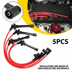 5PCS RED 10.5MM SPARK PLUG WIRE SET FOR HONDA ACCORD 1998-2002 2.3L DX LX EX EOA 6B93BC-57