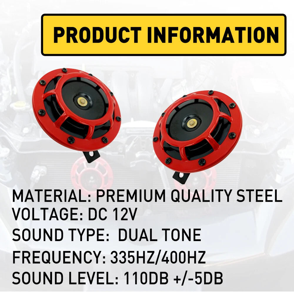 DUAL TONE ELECTRIC AIR TRAIN HORN LOUD SOUND 12V 115DB FOR TRUCK CAR MOTORCYCLE 6B93BC-57