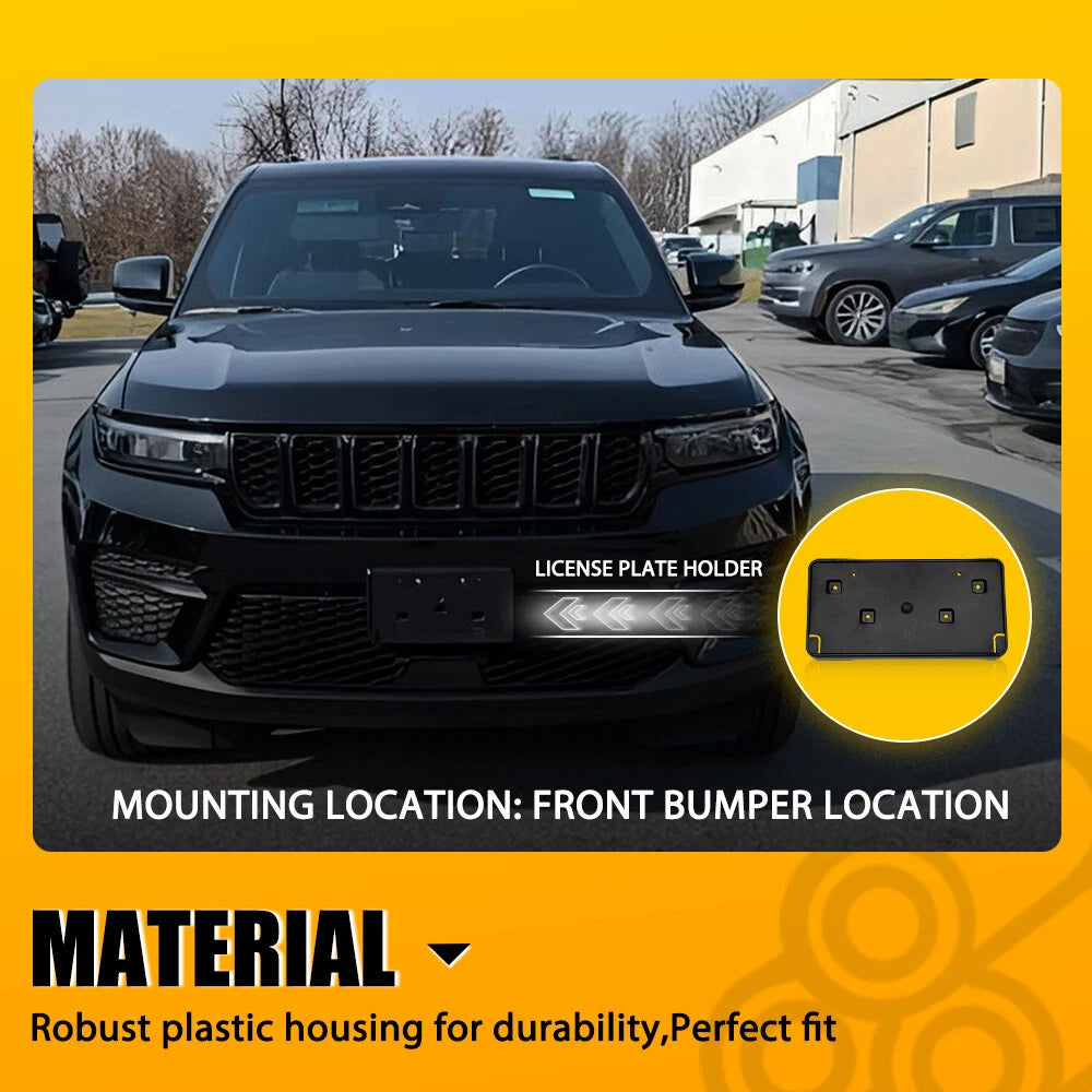 Front License Plate Bracket Holder For Jeep Grand Cherokee 2017-2023 CH1068148 A 6B93BC-57