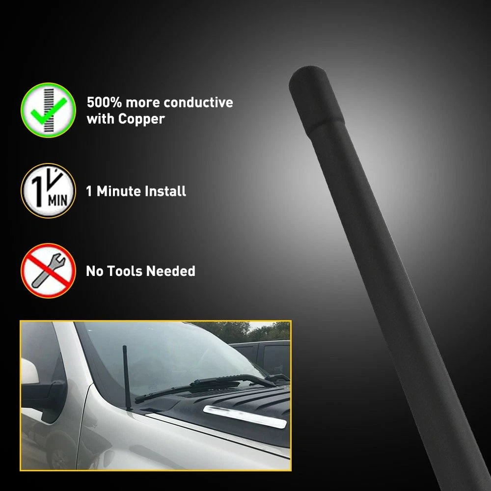 7" Short Black Antenna Mast Radio for AM/FM FORD F-150 F150 2009-2021 F250 EOA 6B93BC-57