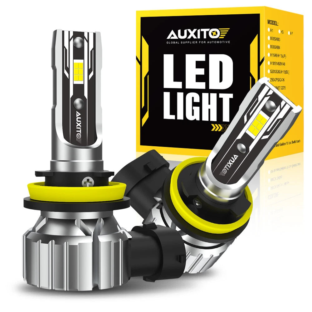 2X AUXITO H11 LED Headlight Kit Bulbs High Low Beam Super White 40000LM E2 EOA AUXITO