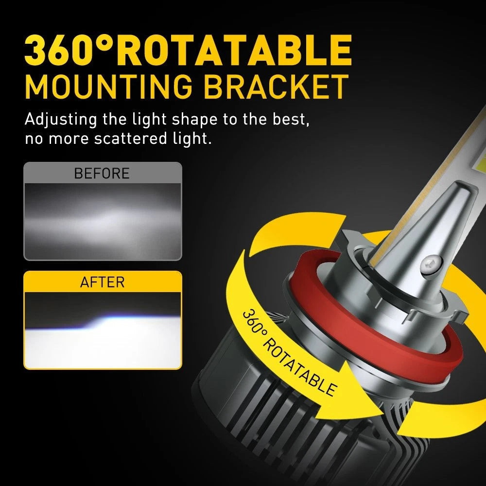 AUXITO H11 LED Headlight Kit Low Beam Bulbs Super Bright 30000LM 6500K White EOA AUXITO