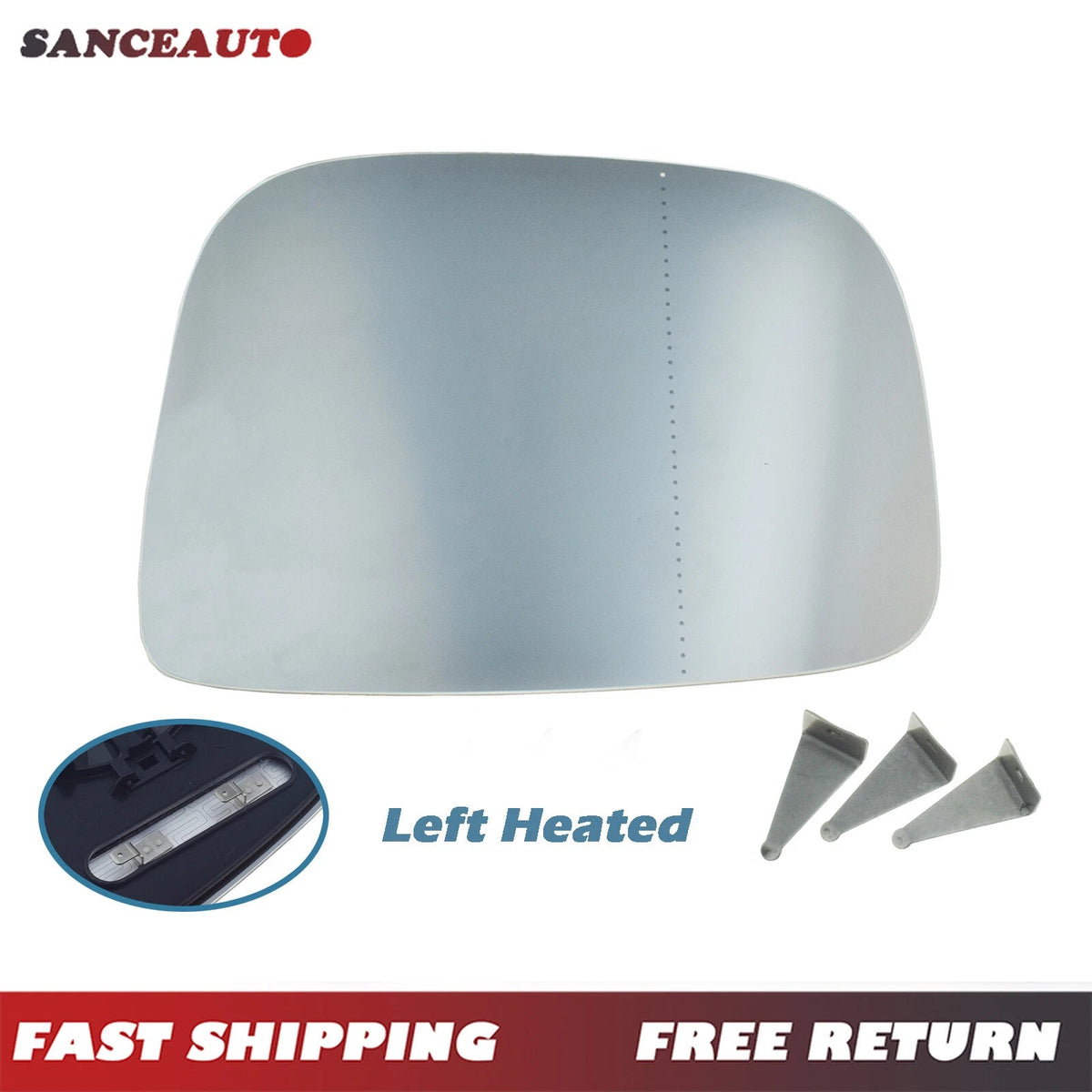 Left Driver Heated Mirror Glass W/ Backing Plate for 2010-17 VOLVO XC60 31217273 6B93BC-57