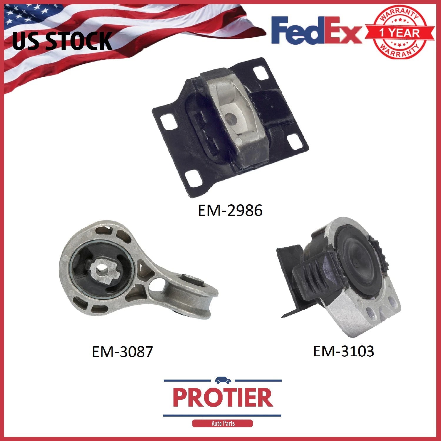 Engine Motor & Trans Mount Set for Ford Focus 2.0L 08-11 3PCS 2986 5312 5322 6B93BC-57