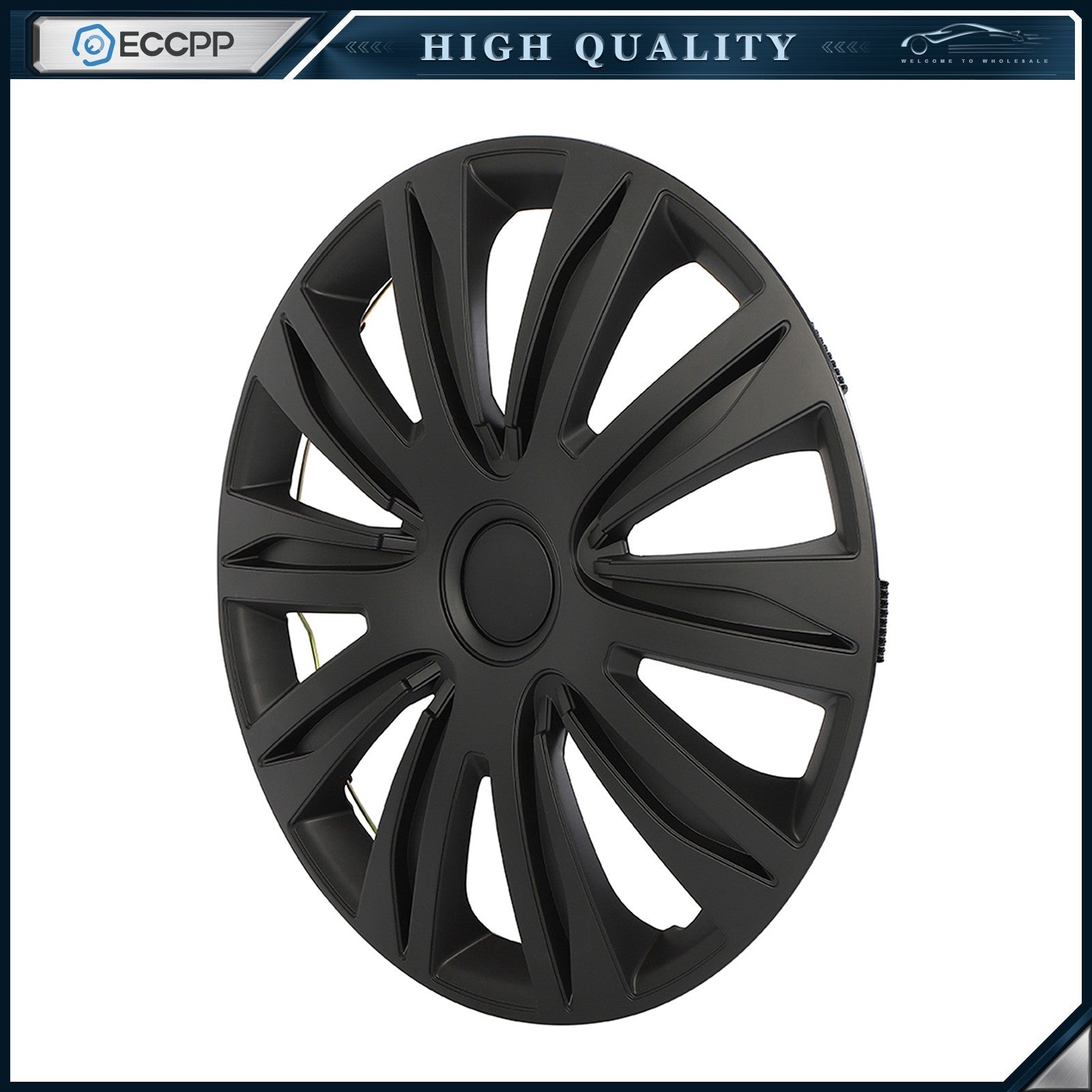 ECCPP 4 Pcs Wheel Covers Kit Black For R17 Tire Snap On Wheel Hub Caps 17 inch ECCPP