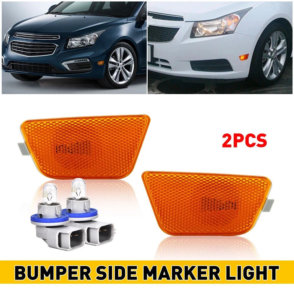 Amber Lens Front Bumper Side Marker Lights For 2011-15 Chevy Chevrolet Cruze EOA 6B93BC-57