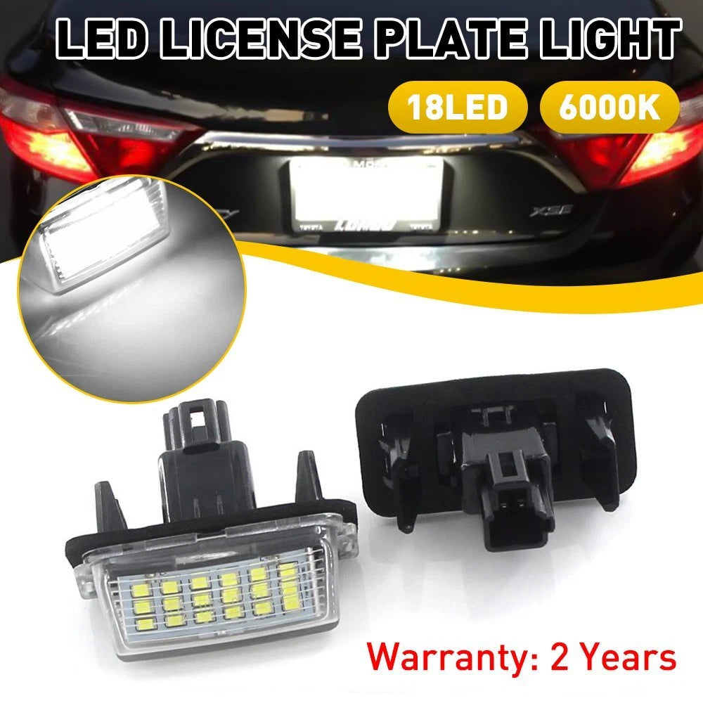 2X PURE WHITE LED Plate License Light Lamp For Camry Toyota Avalon Highlander 6B93BC-57
