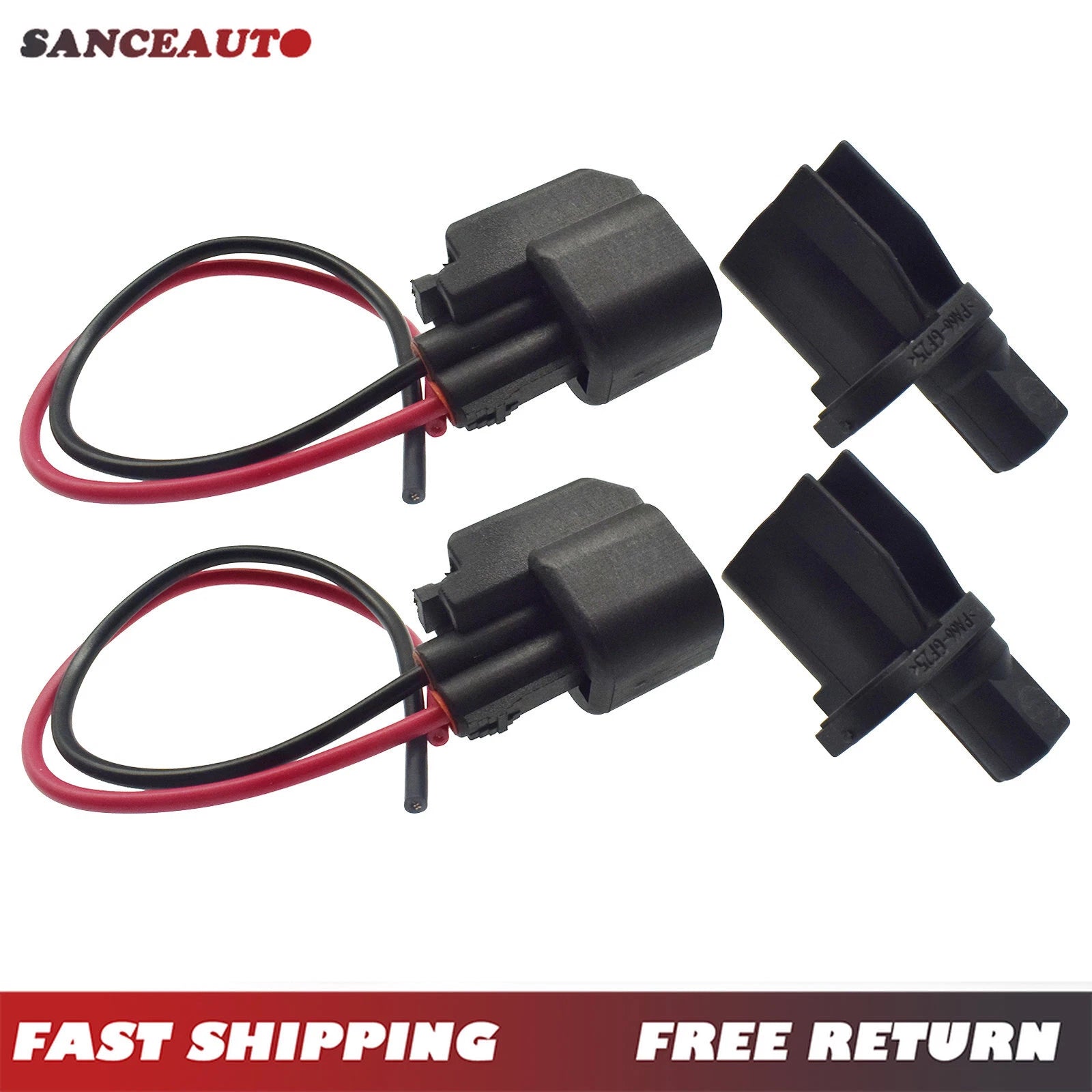Rear ABS Wheel Speed Sensor W/ Connector 4pcs for Volvo C30 Ford Lincoln Jaguar 6B93BC-57