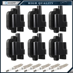 ECCPP 6 For 2005 2006 2007 Land Rover LR3 4.0L V6 Ignition Coil & Spark Plug 6B93BC-57