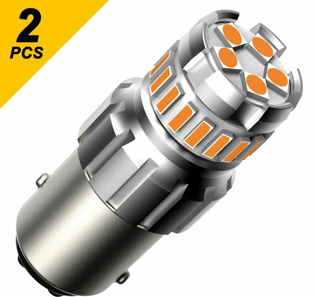 2X AUXITO 1157 Amber yellow LED Turn Signal Parking Light Bulb Error Free EOA AUXITO