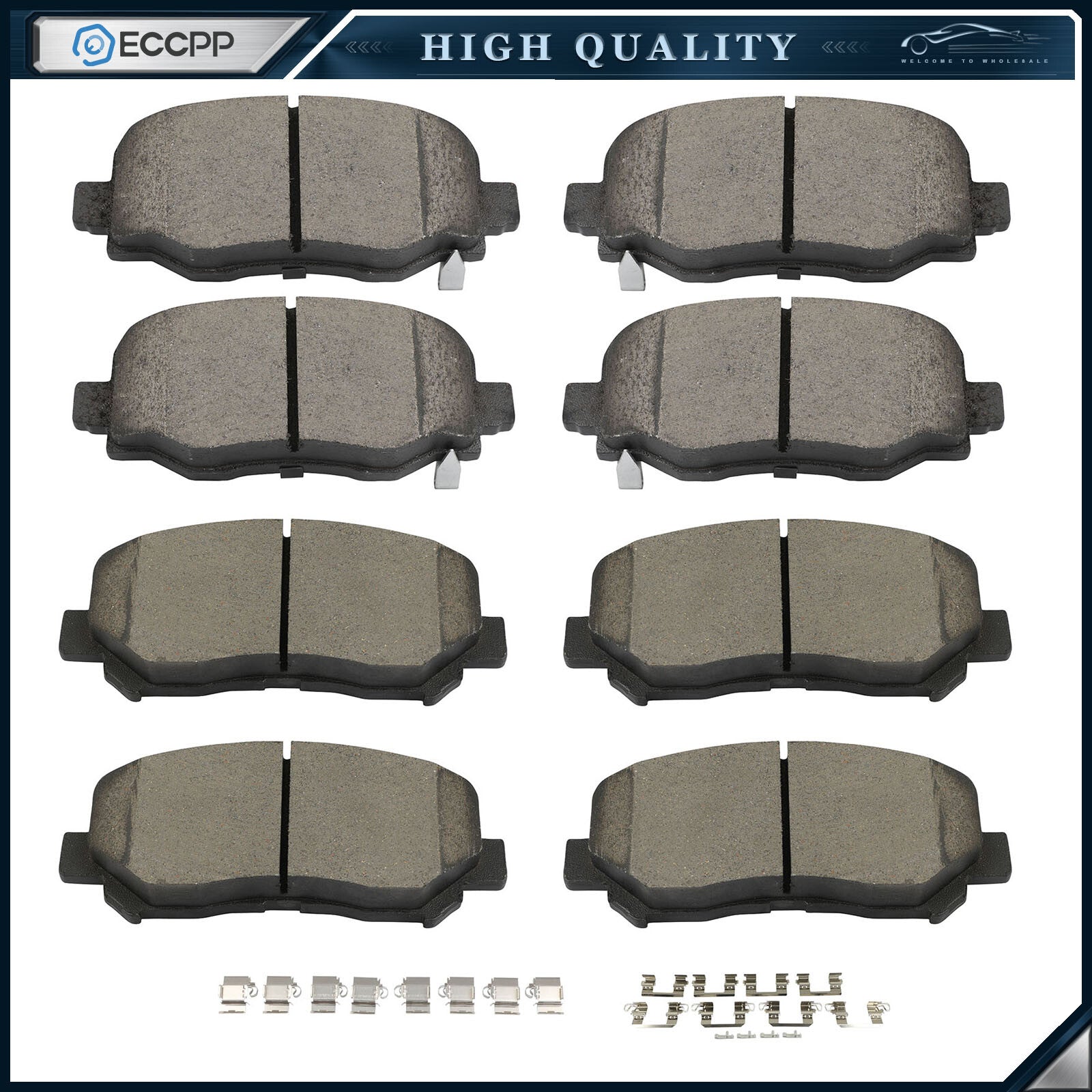 Front Rear Ceramic Brake Pads Kit For Chrysler 200 KCX-100012 6B93BC-57