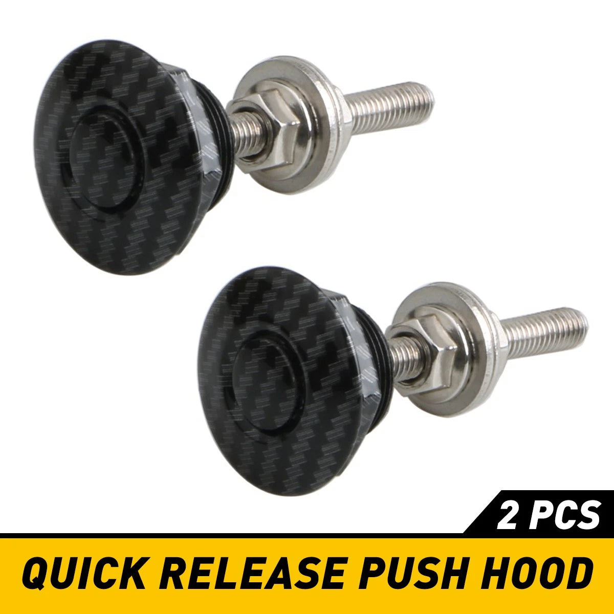 Push Button Quick Release Hood Bonnet Lock Pin Car Bumper Latch Kit Carbon Fiber 6B93BC-57