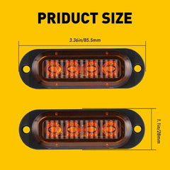 4X 4-LED Side Marker Amber Lights Clearance Light Truck Trailer RV Waterproof EA 6B93BC-57