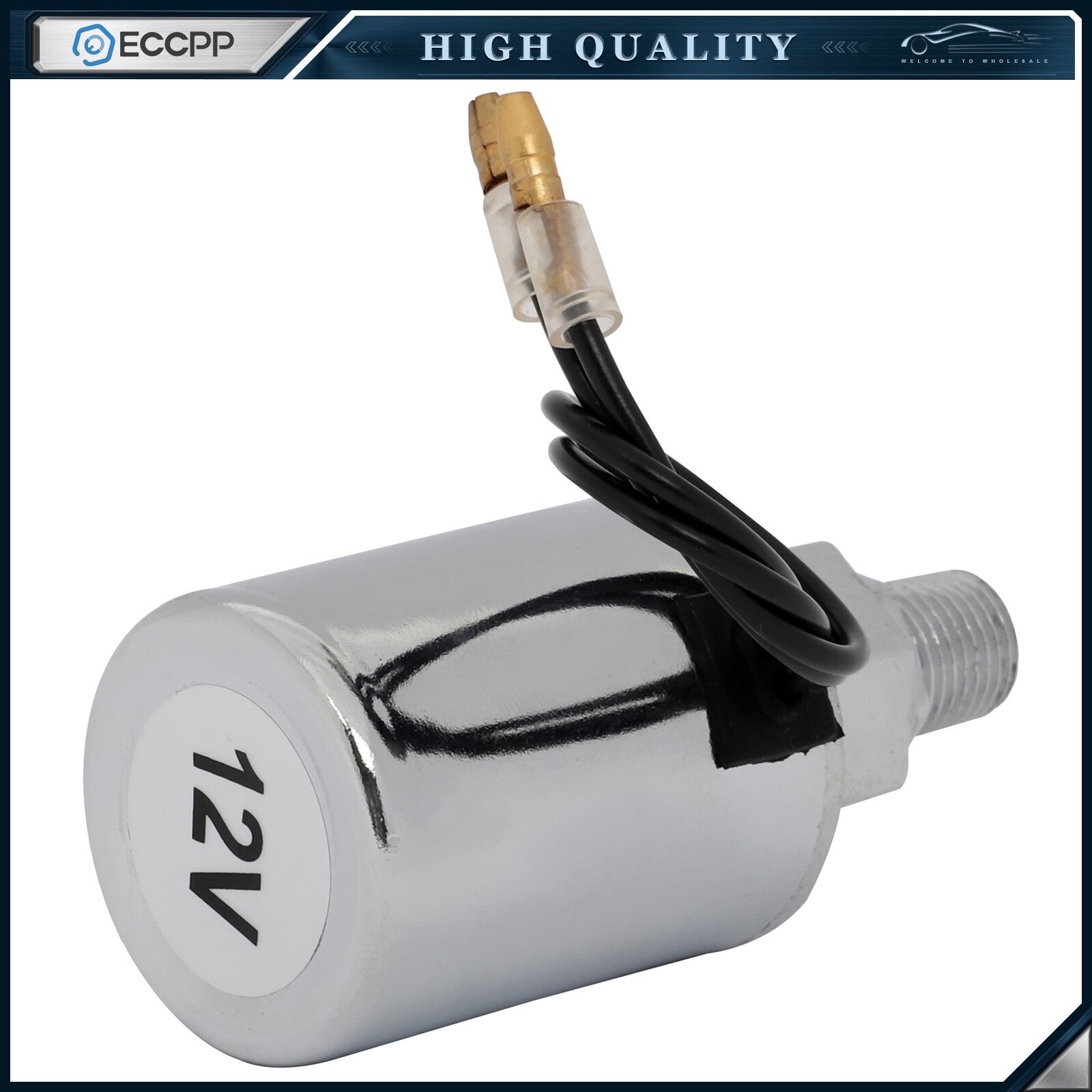 12V Silver Solenoid Valve For Train Horn Air Tank Compressor 1/4" Air Tube 6B93BC-57