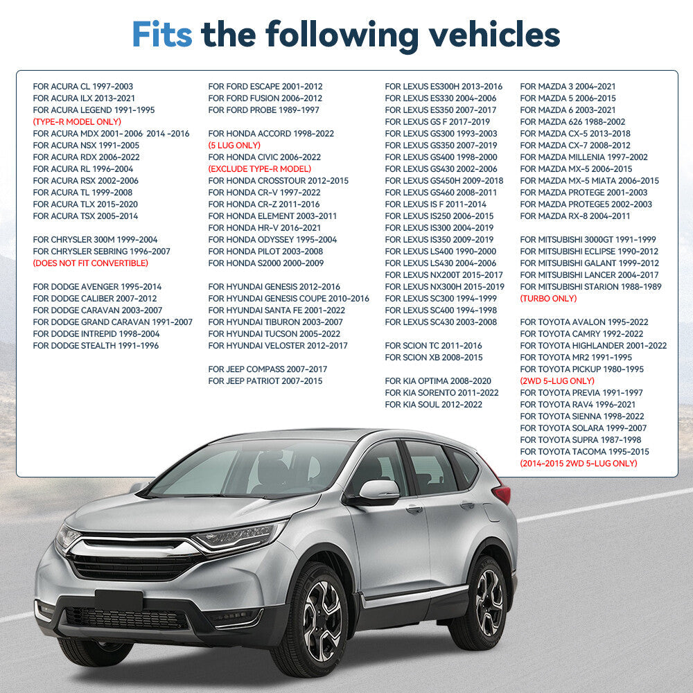 4Pcs 2" 5x4.5 5x114.3 Wheel Spacers 12x1.5 For 2006-2022 Honda Civic Accord CR-V 6B93BC-57