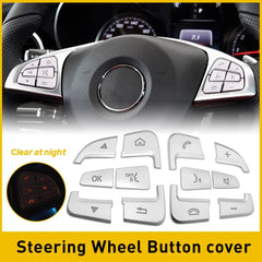Steering Wheel Button Silver Trim For Mercedes Benz GLC C Class W205 2015-18 EOA 6B93BC-57