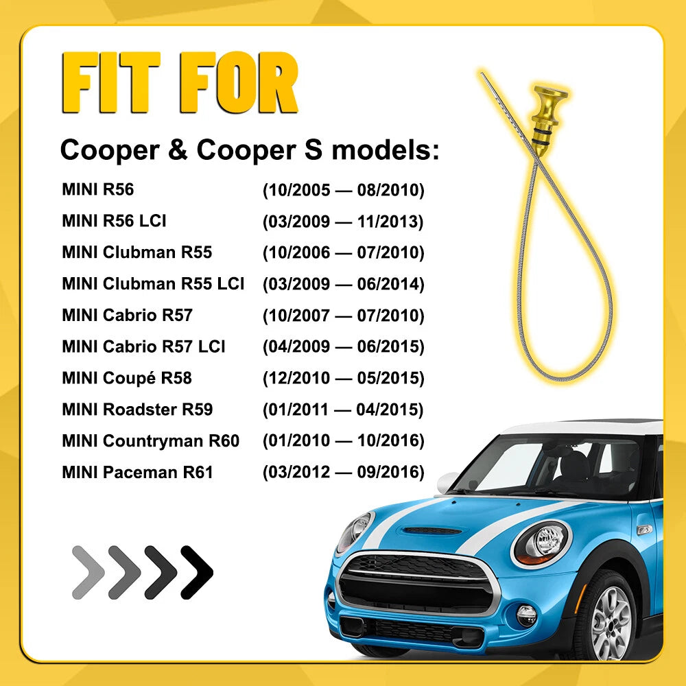 Engine Oil Dipstick Upgraded For 2007-2016 MINI Cooper R55 R56 R57 Cooper S EOA 6B93BC-57