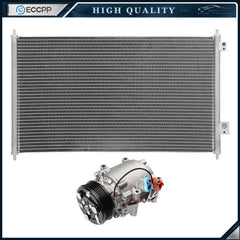 AC Condenser & AC Compressor Cooling Kit For 2002-2005 Honda Civic 6B93BC-57