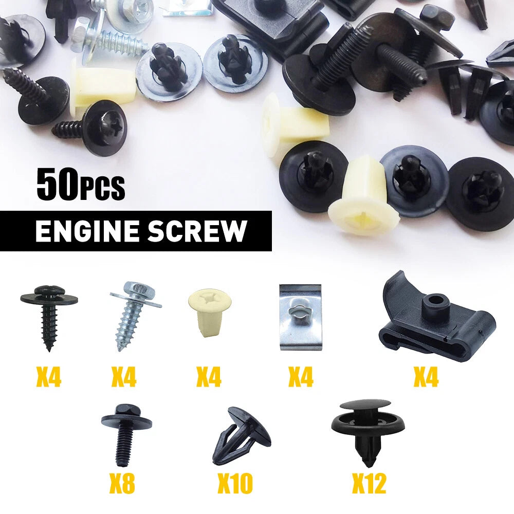 50PCS Engine Under Cover Clips Mudguard Shield Screws for Universal Toyota Lexus 6B93BC-57