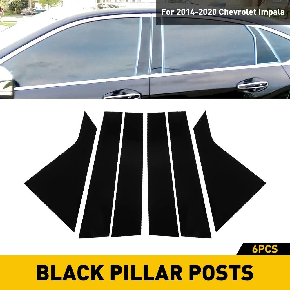 For 2014-2020 Body Impala Chevrolet Pillar Posts Window Trim Door Black 6Pcs/Set 6B93BC-57