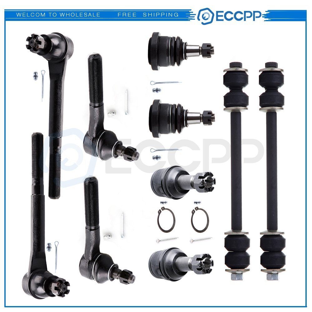 For 94-99 Dodge Ram 2500 3500 RWD 10Pieces Front Ball Joints Tie Rods Sway Bars