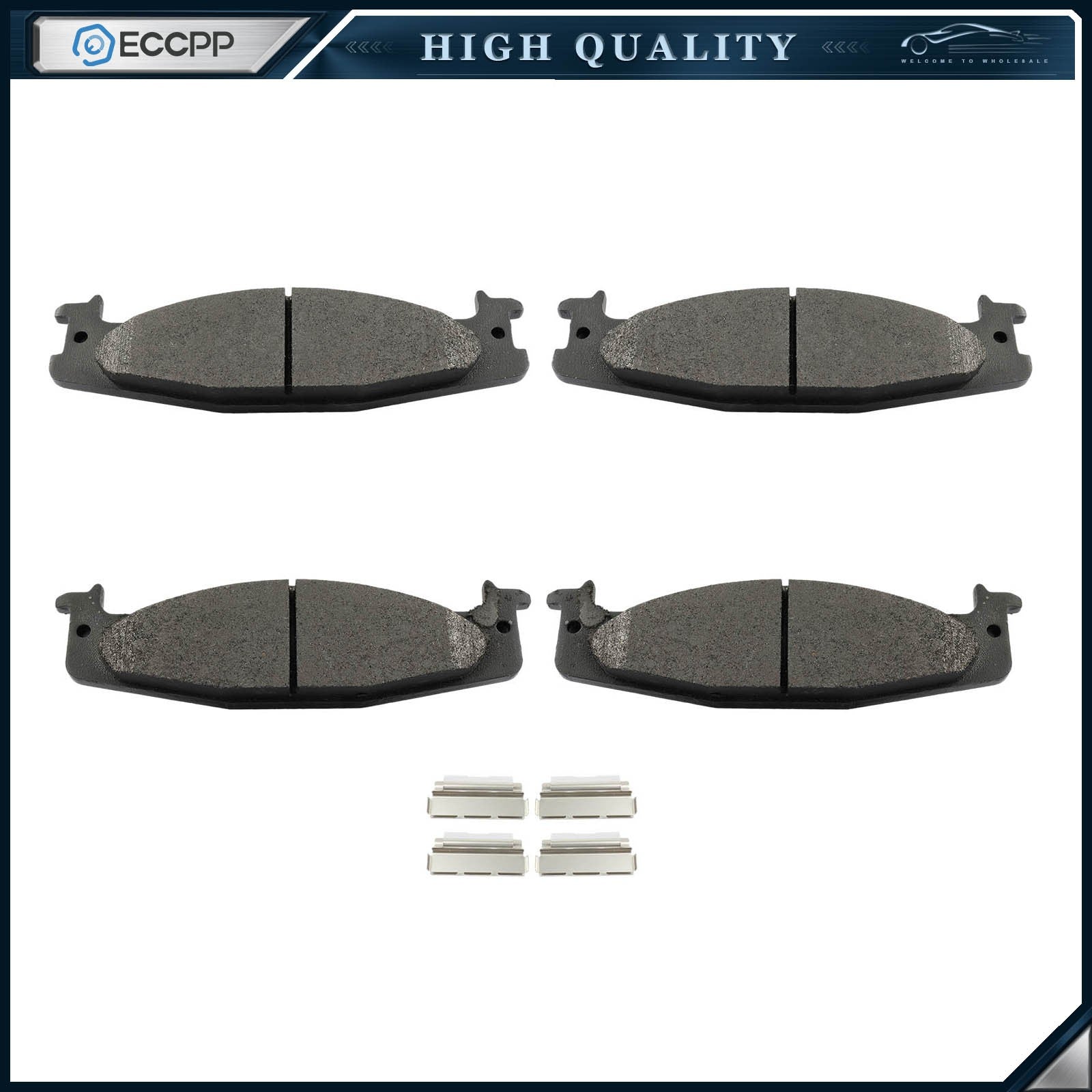 4PCS Front Semi-Metallic Brake Pads For Ford E-150 Econoline Club Wagon Bronco 6B93BC-57