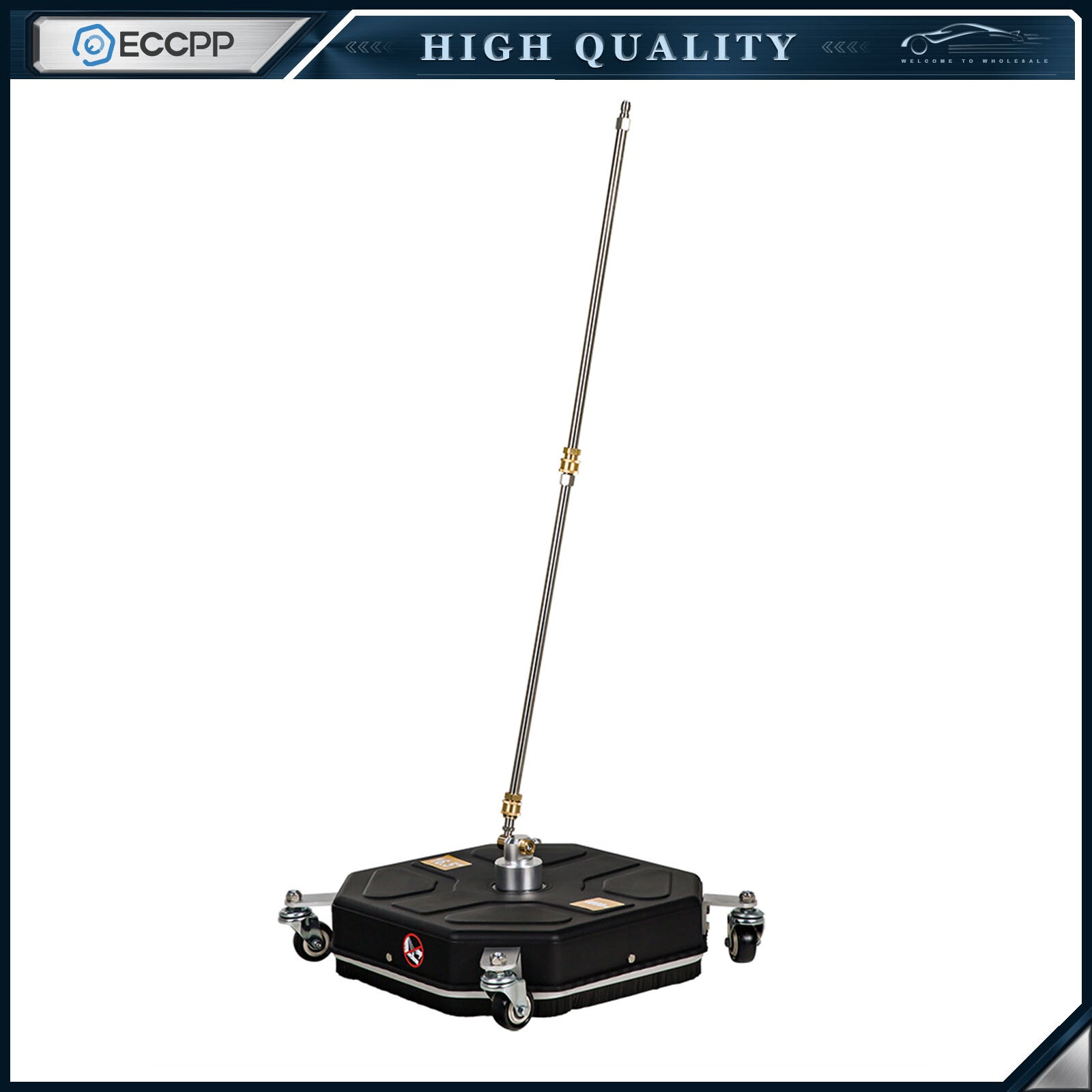16" Pressure Washer Surface Cleaner 3600 PSI w/ 4 Wheels & 2 Extension Wands KOEEP