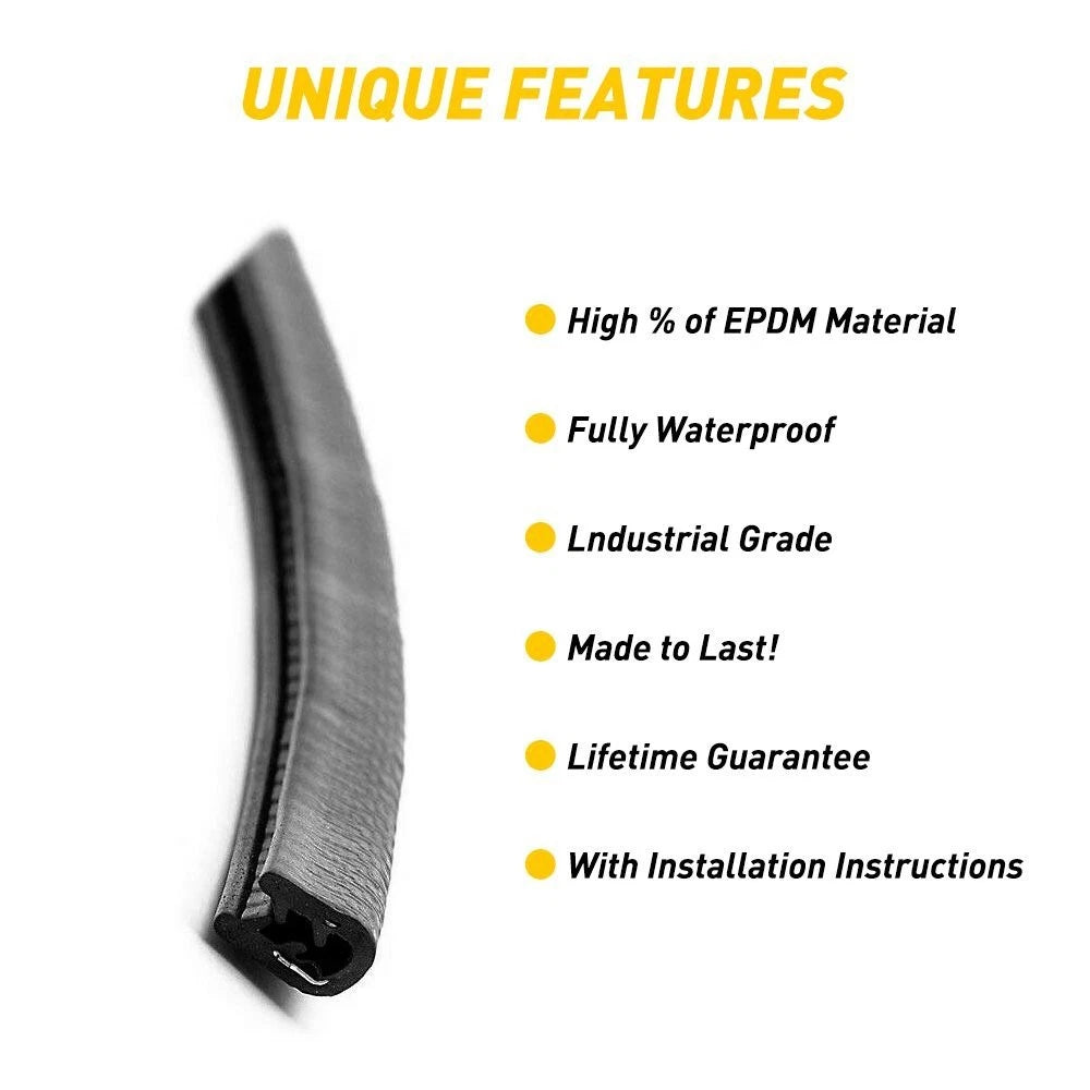 16ft Trim Car Molding Rubber Door Edge Strip Seal Scratch Protector Guard Decor 6B93BC-57
