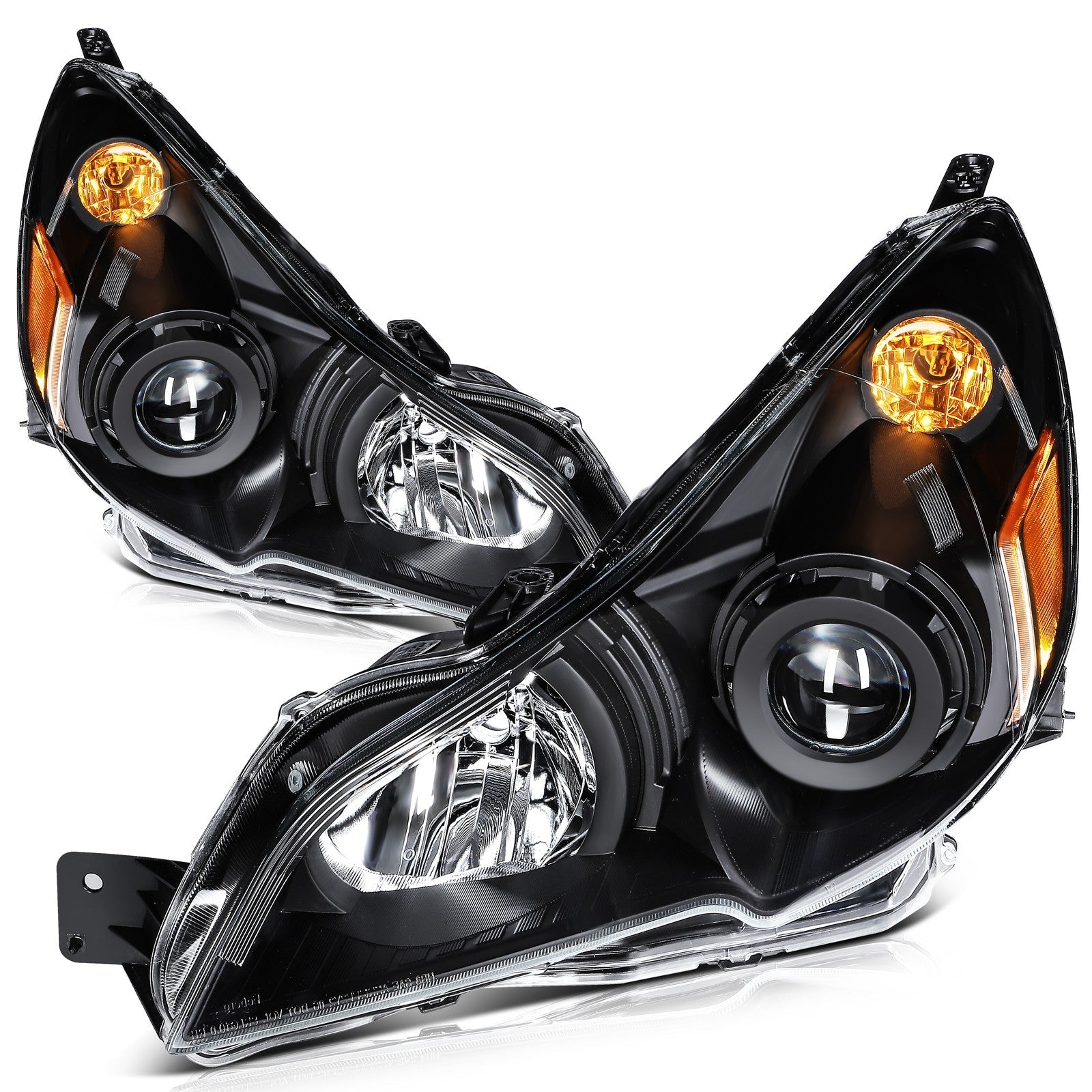 Pair Kit Headlights For 2010-2014 Subaru Legacy Outback 2.5L 3.6L Black Amber 6B93BC-57