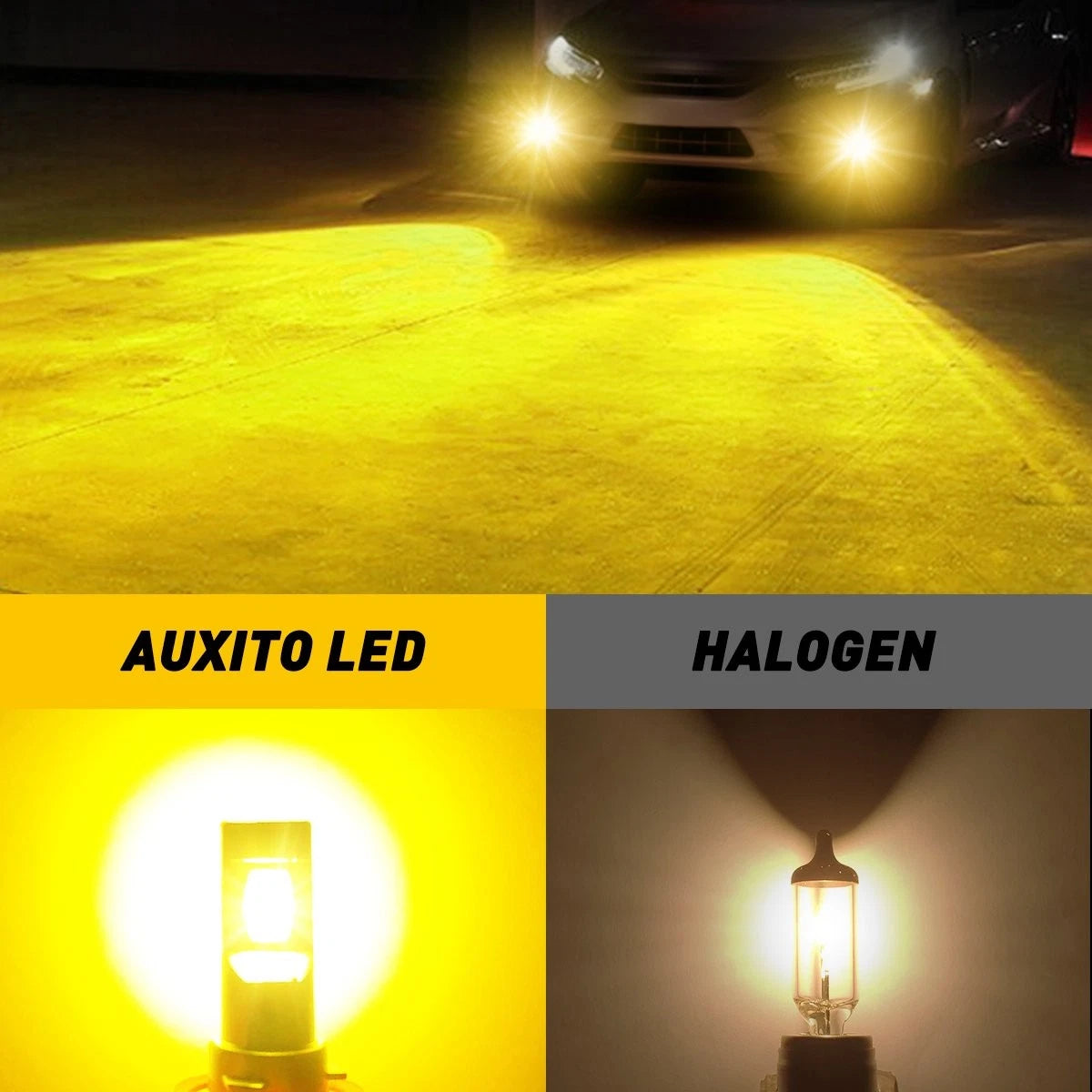 2X AUXITO H8 H11 Golden Yellow amber LED Driving Fog Light Bulbs Super Bright M4 6B93BC-57