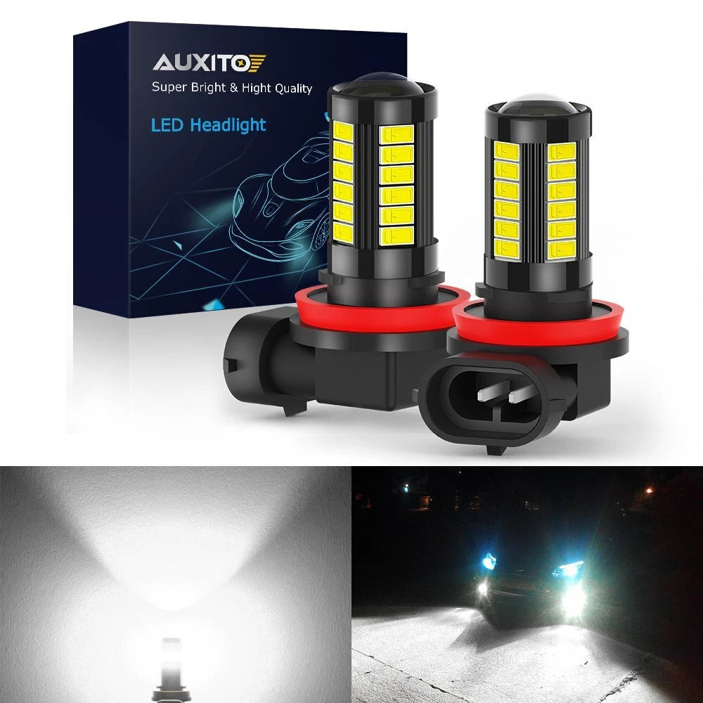 AUXITO H11 H16 H8 LED Fog Driving Light 6000K Super Bright Bulbs 2000LM 6G33 EOA AUXITO