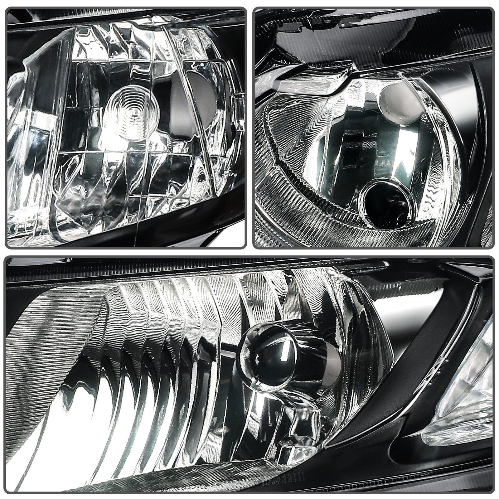 ECCPP Headlights Assembly For Honda Civic 1.8L 2.0L 2006-2011 Pair Kit Black 6B93BC-57