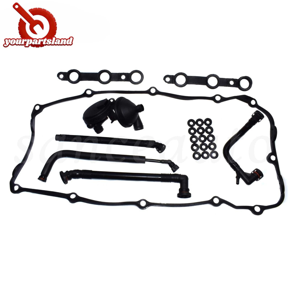 PCV Crankcase Vent Valve Breather Hose & Valve Cover Gasket Kit For BMW E46 325i 6B93BC-57