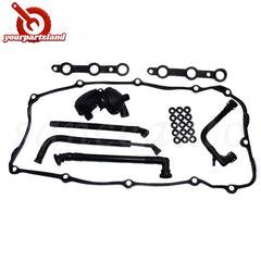 PCV Crankcase Vent Valve Breather Hose & Valve Cover Gasket Kit For BMW E46 325i 6B93BC-57