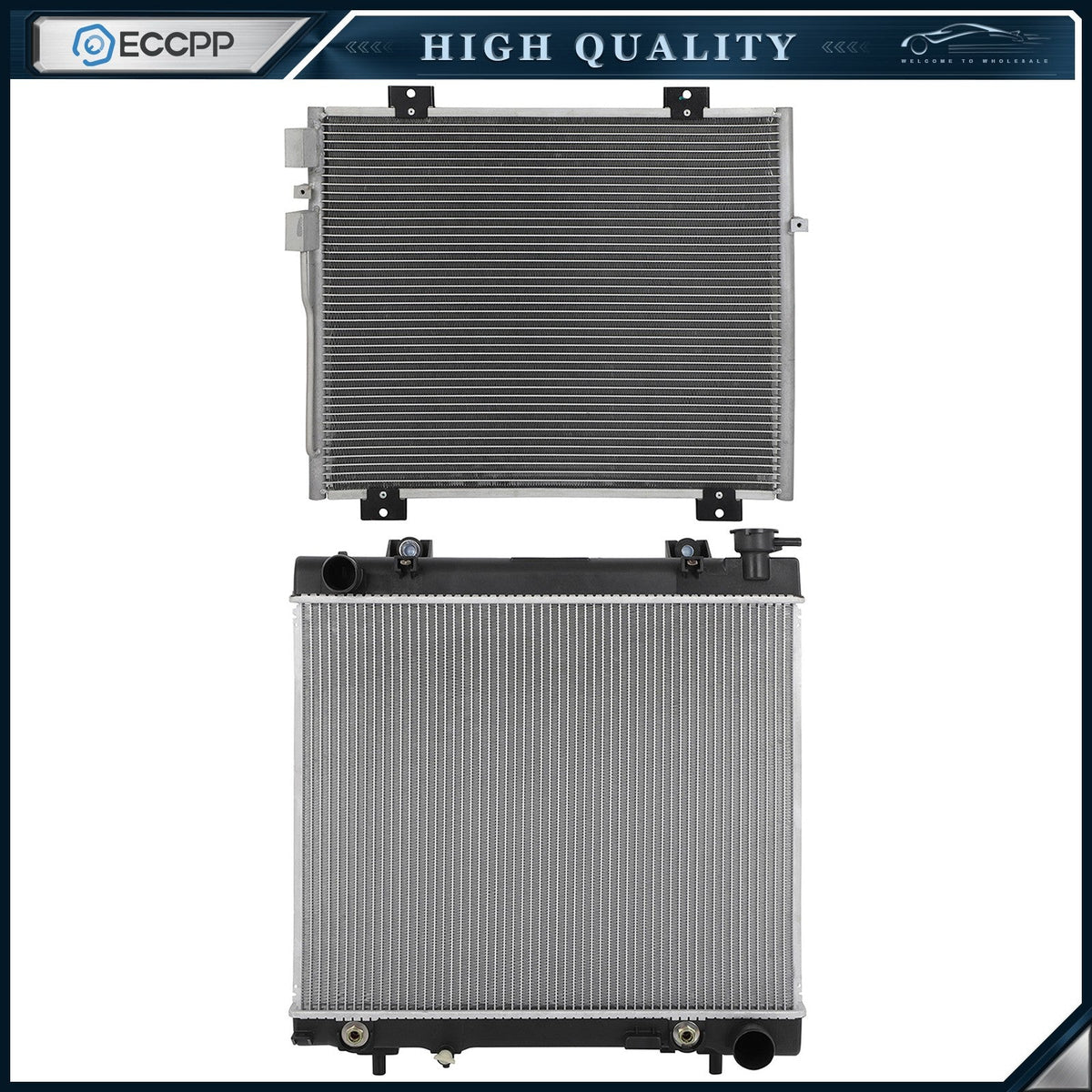 Aluminum Radiator & AC Condenser Cooling Kit For 05 2006 2007-2011 Dodge Dakota 6B93BC-57