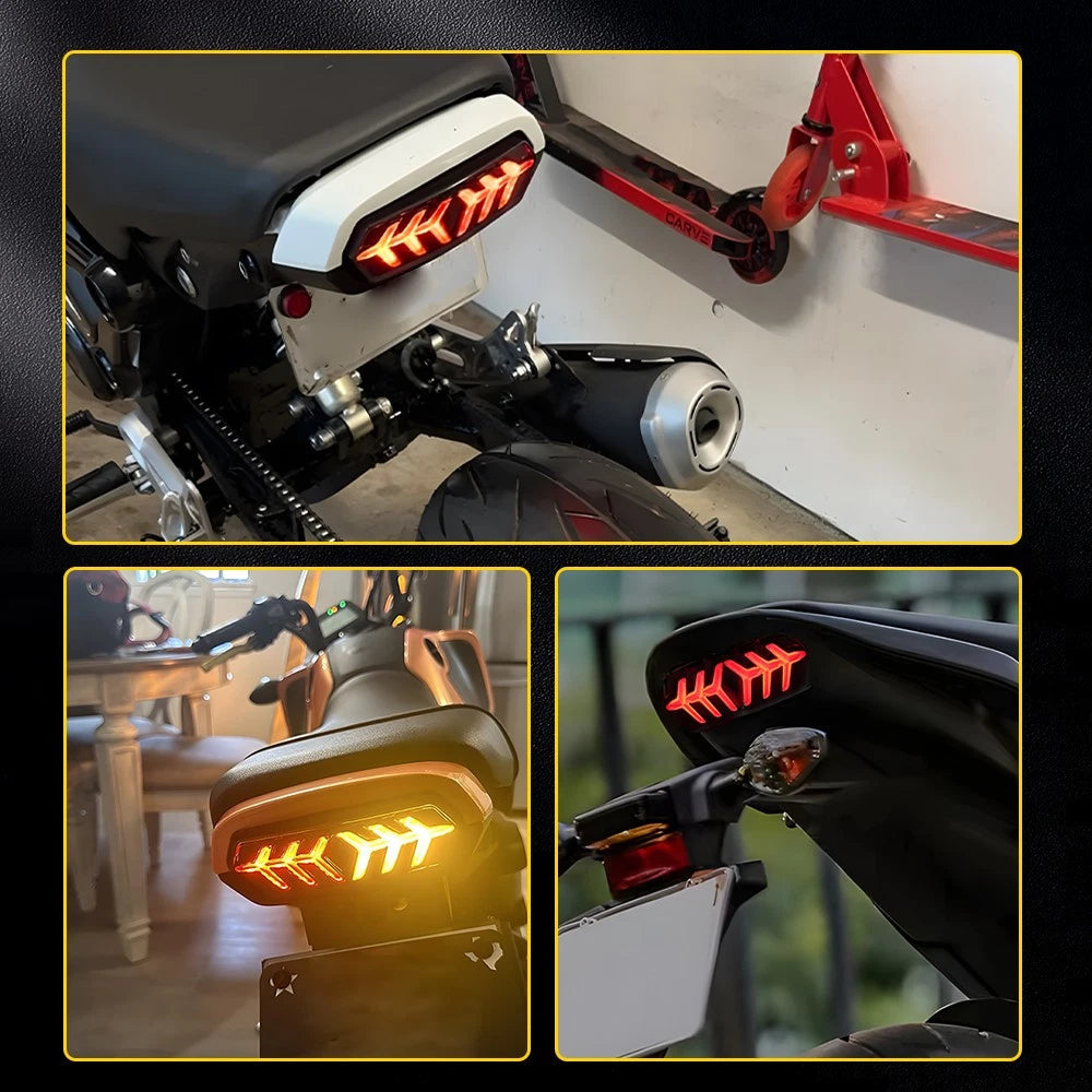 3-in-1 LED Tail Brake Light Sequential Turn Signal For Honda GROM MSX125 CBR650F 6B93BC-57
