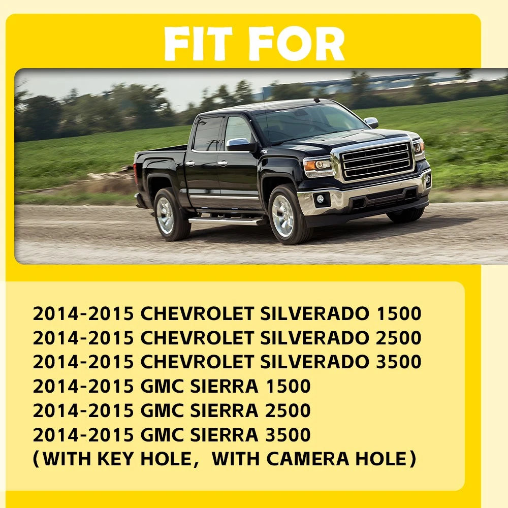Tailgate Handle w/ Camera Hole for Black 2014-2015 Silverado Sierra 1500 2500 EA 6B93BC-57